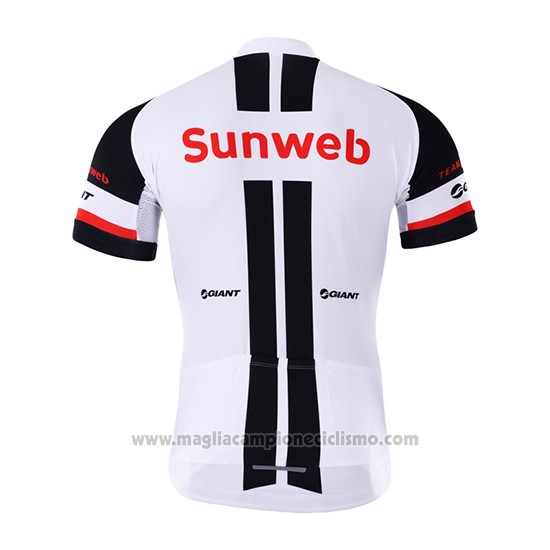 2017 Abbigliamento Ciclismo Sunweb Bianco Manica Corta e Salopette